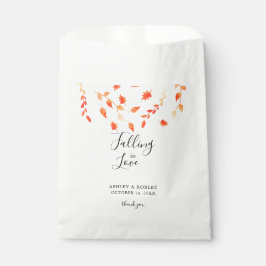 Bolsa De Papel Boda de otoño enamora follaje de novias