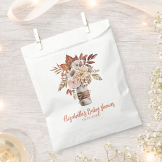 Bolsa De Papel Boda de Otoño Floral Terracota