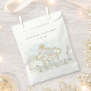 Bolsa De Papel Boda de paisaje acuarela en Las Vegas Nevada