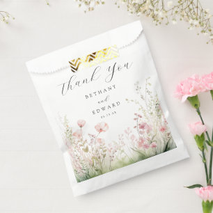 Bolsa De Papel Boda de Pastel Wildflower
