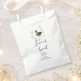 Bolsa De Papel Boda de Pato Real con Flor Silvestre