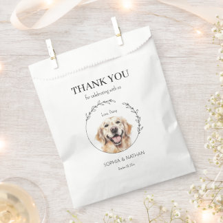 Bolsa De Papel Boda de perro de Golden Retriever Gracias Por Favo