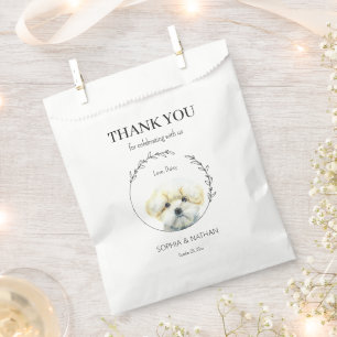 Bolsa De Papel Boda de perro maltés simple gracias