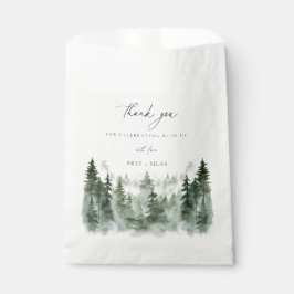 Bolsa De Papel Boda de Pines Forestales Salvajes Gracias
