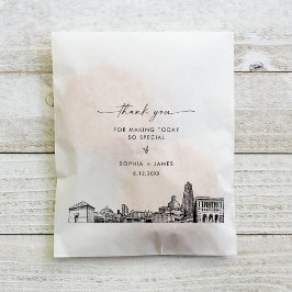 Bolsa De Papel Boda de Pittsburgh Skyline Gracias Por Favorecer L