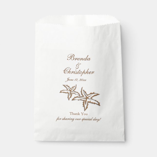 Bolsa De Papel Boda de playa Gracias (Anverso)