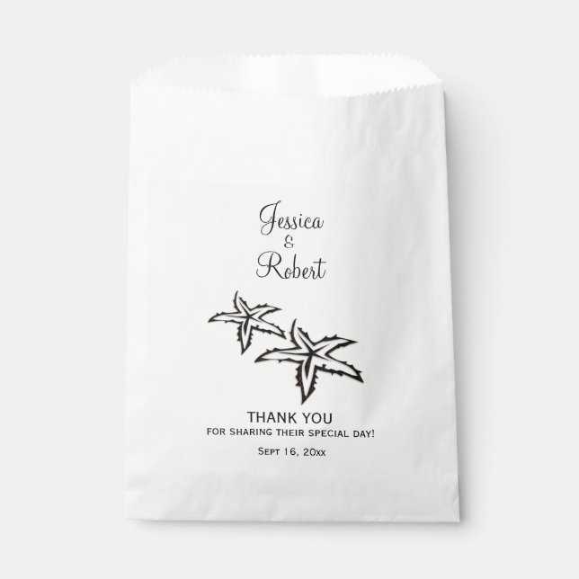 Bolsa De Papel Boda de playa Gracias (Anverso)