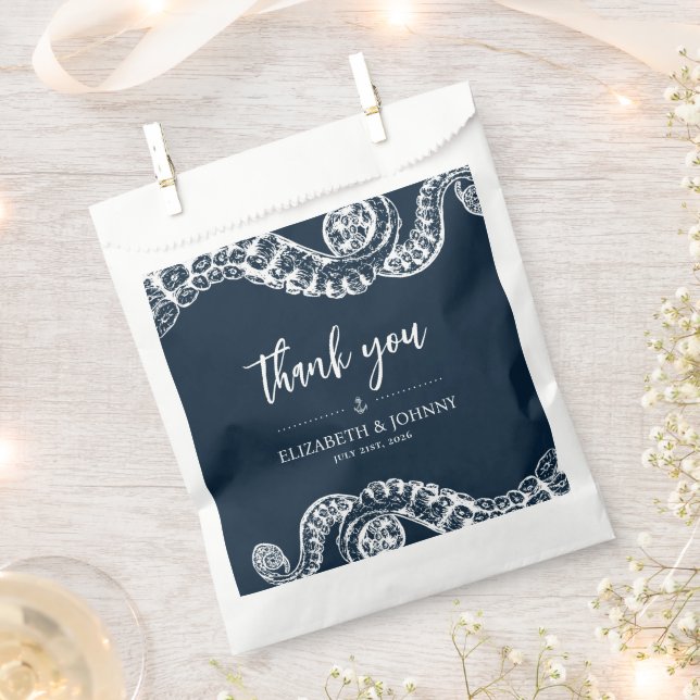 Bolsa De Papel Boda de pulpo náutico (Cortado)