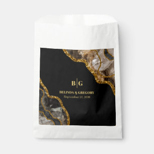 Bolsa De Papel Boda de Purpurina de Geode de la Agate de Oro y Ne