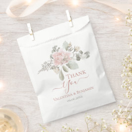 Bolsa De Papel boda de ramos de rosa con flores en Rubor Gracias