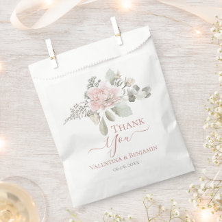 Bolsa De Papel boda de ramos de rosa con flores en Rubor Gracias