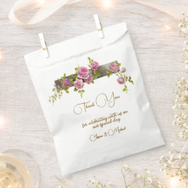 Bolsa De Papel Boda de Rosas de color suave