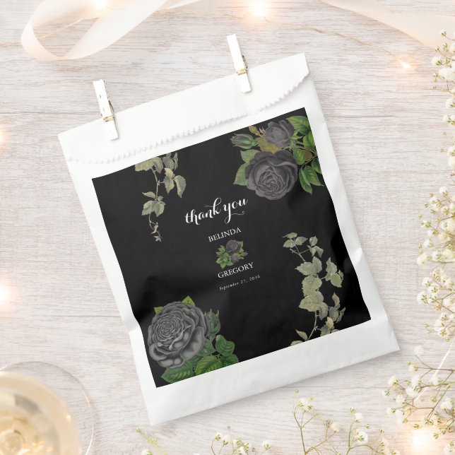 Bolsa De Papel Boda de Rosas negros en Halloween gótico (Cortado)