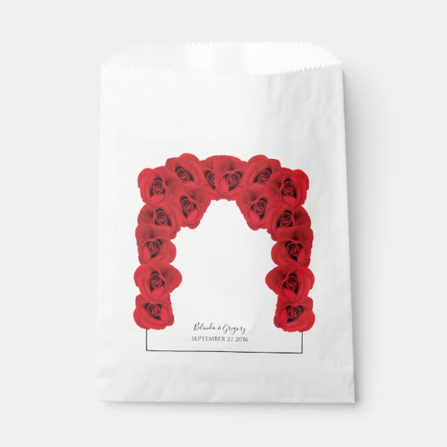 Bolsa De Papel Boda de rosas rojas (Anverso)