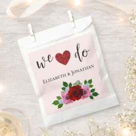 Bolsa De Papel Boda de rosas rojas y rosas