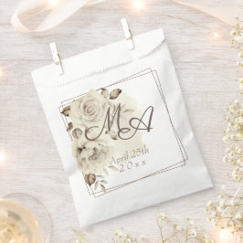 Bolsa De Papel Boda de Rosas románticos de la raza blanca