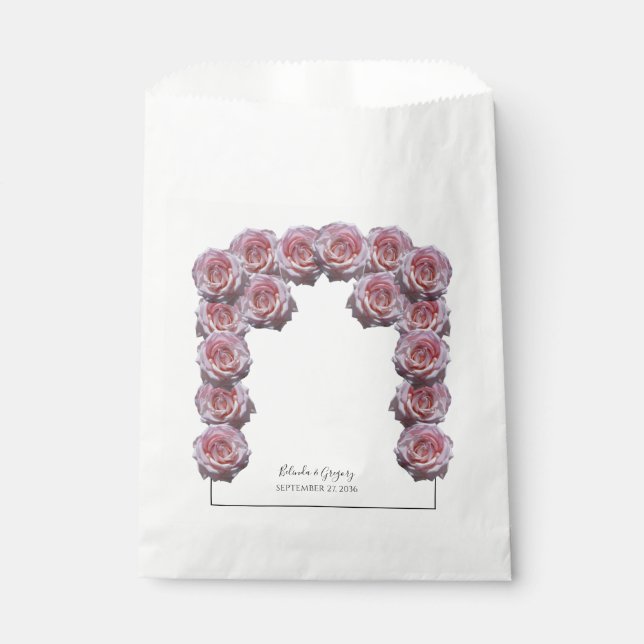 Bolsa De Papel Boda de Rosas rosa claro (Anverso)