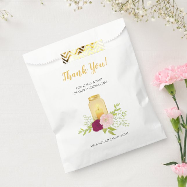 Bolsa De Papel Boda de rosas rosadas a la luz de las velas (Sellado)