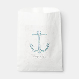 Bolsa De Papel Boda de Royal Blue Rustic Anchor