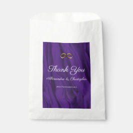 Bolsa De Papel Boda de seda púrpura gracias