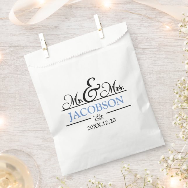 Bolsa De Papel Boda de Sr y Sra (Cortado)