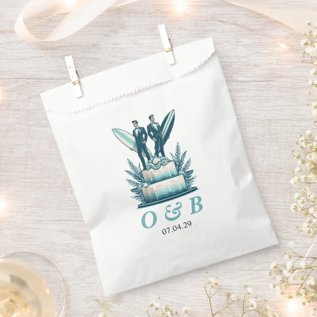 Bolsa De Papel Boda de surfistas (Cortado)