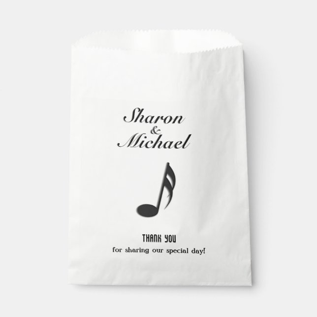 Bolsa De Papel Boda de tema musical (Anverso)