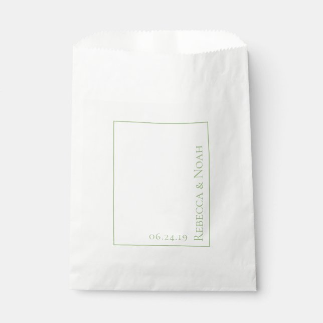 Bolsa De Papel Boda de texto elegante Minimalista simple (Anverso)