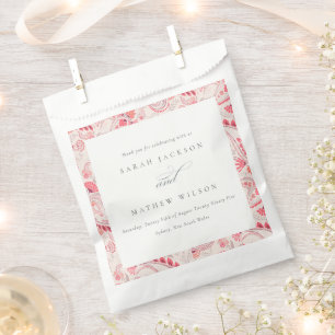 Bolsa De Papel Boda de tipografía minimo moderno de Rubor Paisley