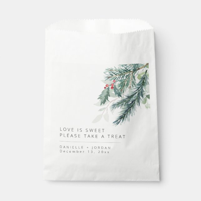 Bolsa De Papel Boda de vacaciones de Navidades elegantes (Anverso)