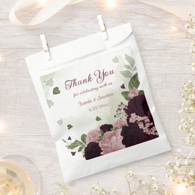 Bolsa De Papel boda de vegetación de flores de ciruela rosa de bo (Cortado)