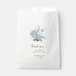 Bolsa De Papel Boda de vegetación de hidrangeas azules y blancas