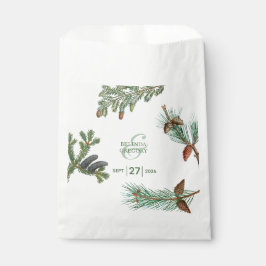 Bolsa De Papel Boda de vegetación forestal de pinos rústicos