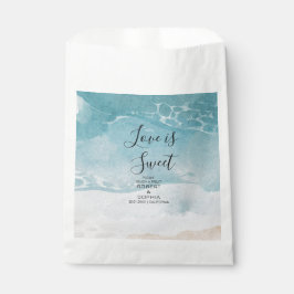 Bolsa De Papel Boda de verano azul en la playa