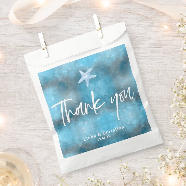 Bolsa De Papel Boda de verano del Mar Azul profundo (Cortado)