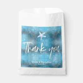 Bolsa De Papel Boda de verano del Mar Azul profundo