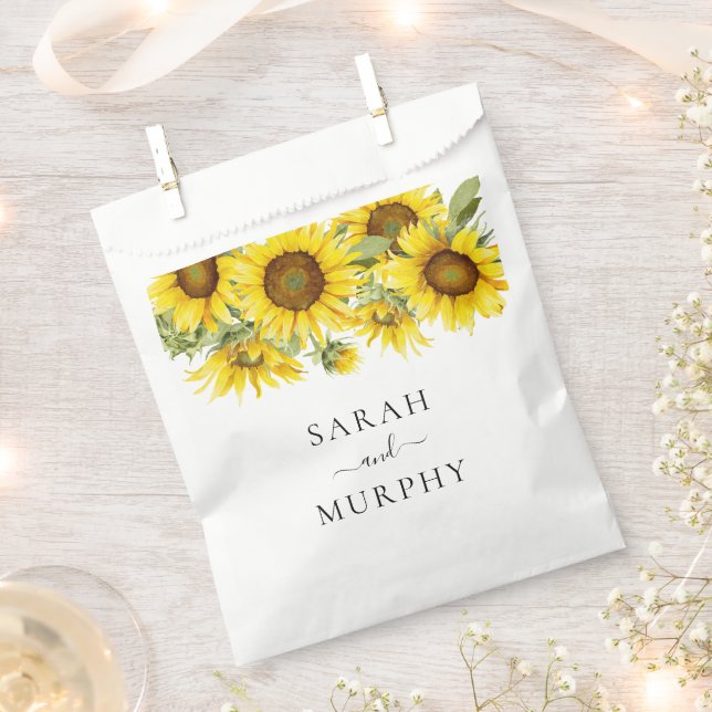 Bolsa De Papel Boda de verano elegante con girasoles (Cortado)