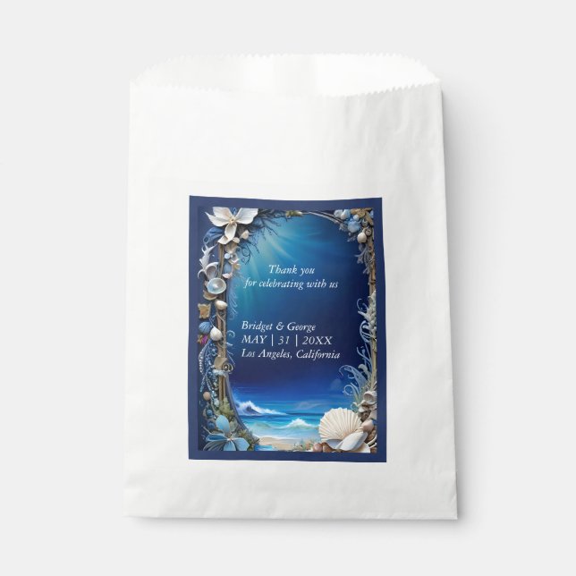 Bolsa De Papel boda de vibración de la costa azul (Anverso)