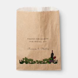 Bolsa De Papel Boda de Vinos Rústicos Grapevines