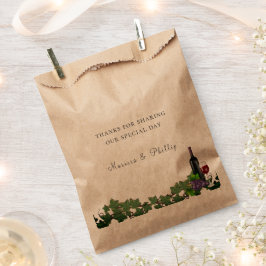 Bolsa De Papel Boda de Vinos Rústicos Grapevines