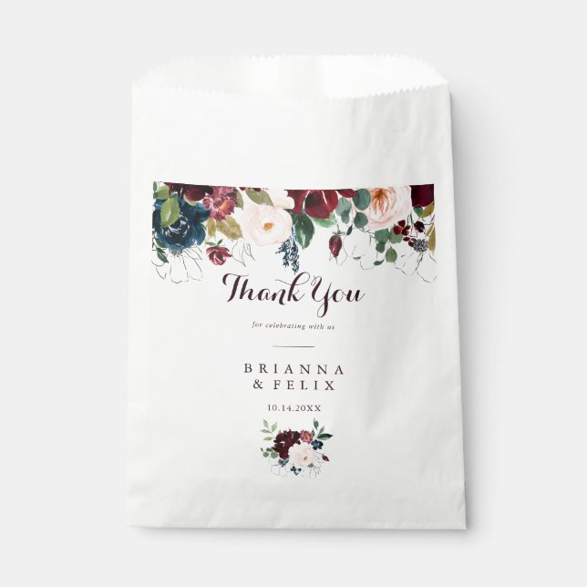 Bolsa De Papel Boda de Watercolor Ilustrado Fall (Anverso)