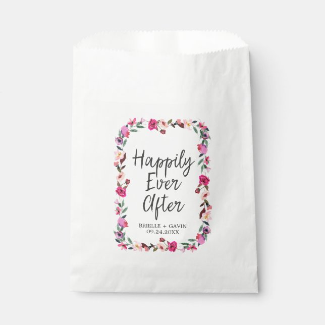 Bolsa De Papel Boda de Wreath romántico de cuento aéreo (Anverso)