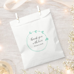 Bolsa De Papel Boda de Wreath Sencilla de Seafoam