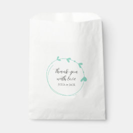 Bolsa De Papel Boda de Wreath Sencilla de Seafoam