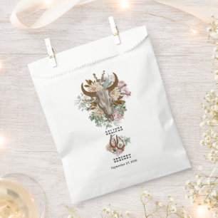 Bolsa De Papel Boda del Boho Boho Cow Skull del País Occidental