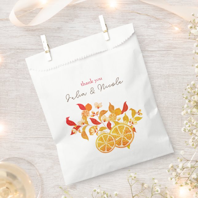 Bolsa De Papel Boda del follaje de cítricos de amor de la Lemonía (Cortado)