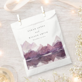 Bolsa De Papel Boda del lago Purple Lilac Watercolor Mountain