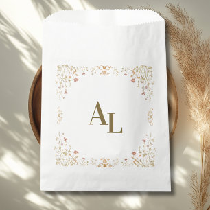 Bolsa De Papel Boda del marco antiguo floral de Rococo