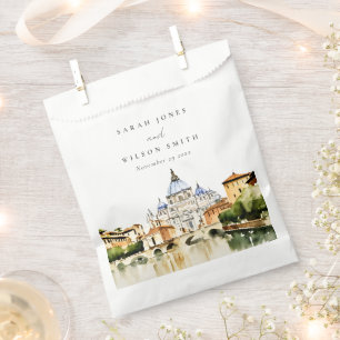 Bolsa De Papel Boda del paisaje acuático de la Ciudad del Vatican