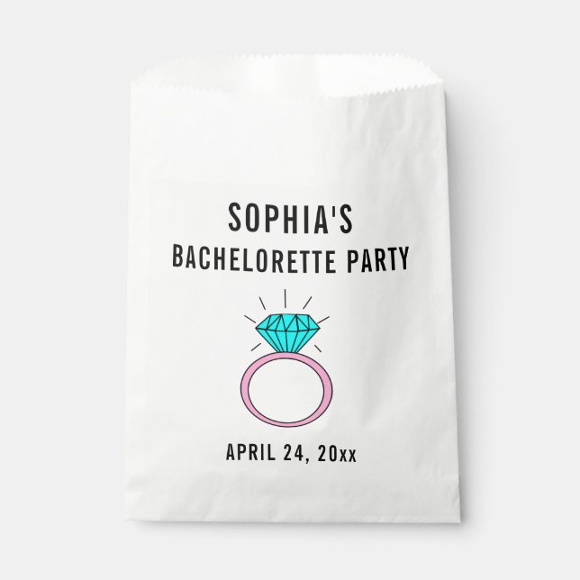 Bolsa De Papel Boda del partido Cute Girly Bachelorette (Anverso)